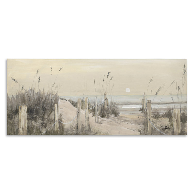 Art mural en toile White Moon Over Ocean par Patricia Pinto, H 13 po x l 30 po