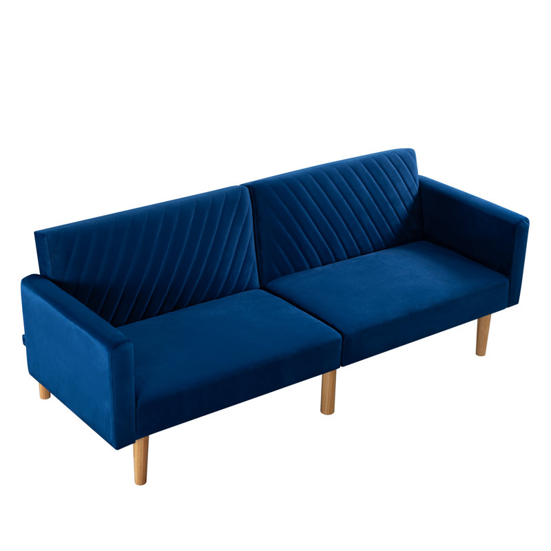Canapé-lit futon Nahome Inbox, Bleu marine