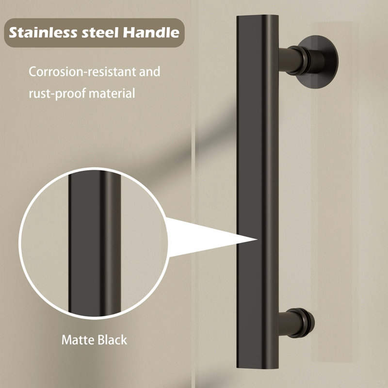 31-33" W ×72" H Pivot Shower Door, 1/4"(6Mm) SGCC Clear Tempered Glass Shower Door With Explosion Film, Nano Easy-Clean Coating, Reversible Installation