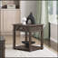 Table de bout rustique traditionnelle avec rangement, finition brune, bois durable, parfaite pour le salon ou la chambre à coucher