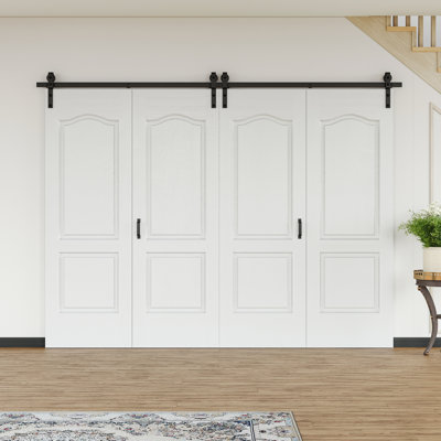 Double porte de grange pliante double avec trousse de quincaillerie d'installation