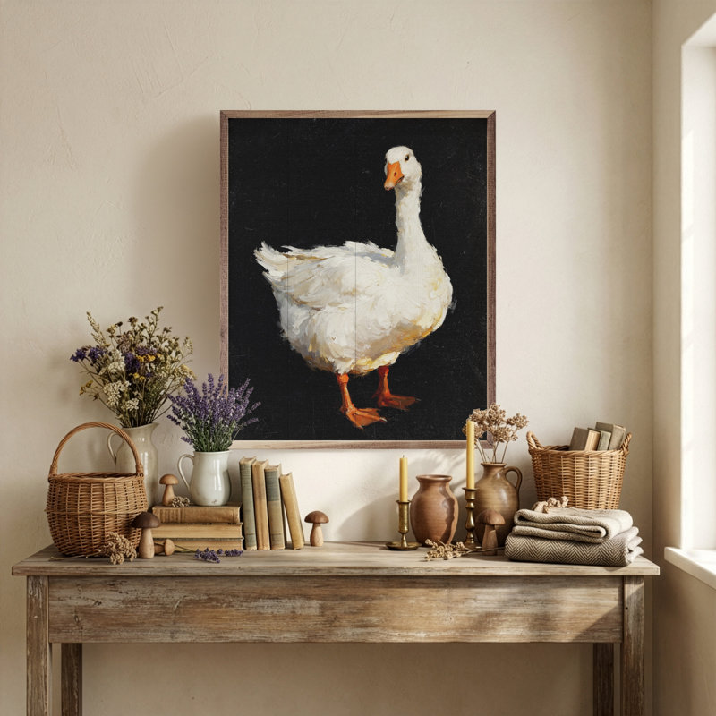 Fluffy Goose Black, 40" H x 32" W