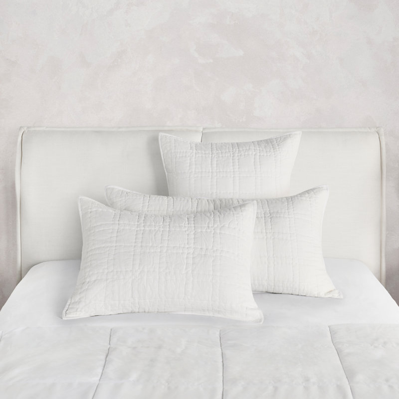 Hailee 100% Cotton White King Sham With Silvadur Tech By Kosas Home, Standard/Twin