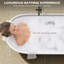 Baignoire autoportante de 63 po à surface solide, baignoire de trempage autoportante en résine d'ingénierie de luxe avec trop-plein et bonde escamotable