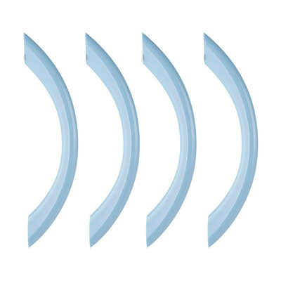 Plastic, Wood And Metal Handles & Knobs Light Blue Semi Circle Plastic Handle] X4
