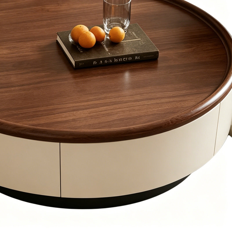 Rivero, H 13 po x L 27,55 po x l 27,55 po, Brun noix / noir / blanc