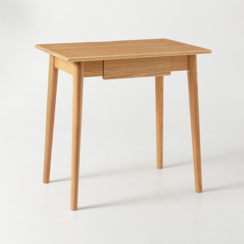 Bureau d'écriture en chêne massif de 31 po de largeur avec pieds effilés en angle et tiroir MCM , L 31 po, Natural