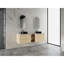 Meuble-lavabo mural 72 po avec lavabo d'art en céramique, 1 tablette de rangement, 4 portes à fermeture douce, rangement Kd, contreplaqué, configuration contemporaine