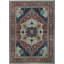 Wool Oriental Area Rug in Rust/Blue/Beige