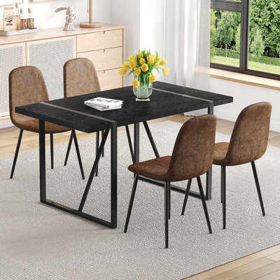 Ensemble de table de salle à manger, table de salle à manger rectangulaire avec chaises d'appoint