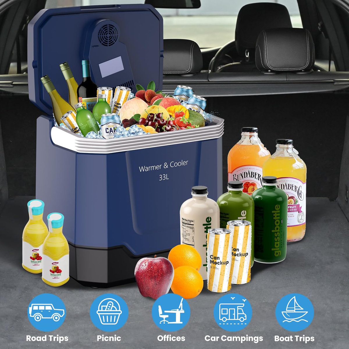 Espiron Optimum 35 Quart (33 L) Portable Electric Cooler & Warmer Car ...