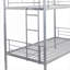 Lit superposé simple au-dessus d'un lit simple en métal argenté pour les petites chambres d'enfant, style moderne peu encombrant