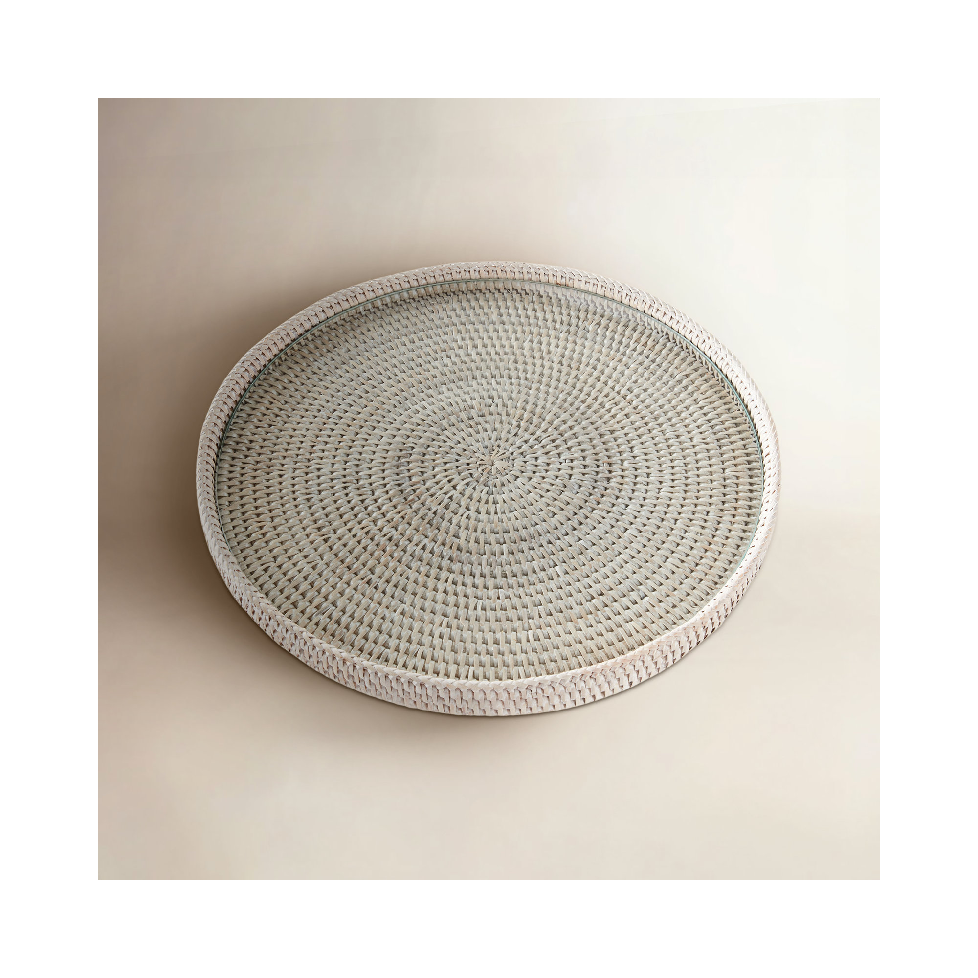 BURMA RATTAN SERVING STAND, White