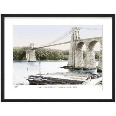 Menai Bridge, Suspension Bridge 1890 - Single Picture Frame Print
