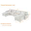 Canapé modulaire surdimensionné en U en forme de U de 172 po de large de 172 po avec repose-pieds mobile et repose-pieds plus large-1001665990