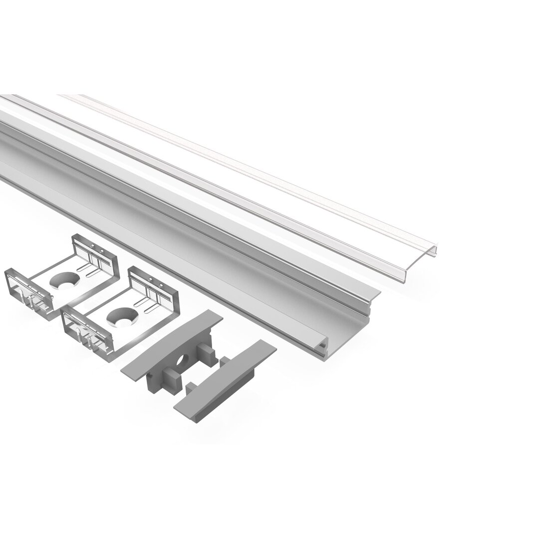 LED Aluminiumprofil 2M EF Für 12Mm Streifenbreite Abdeckung Mattiert