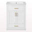 Meuble-lavabo 24 po avec lavabo en céramique intégré, armoire de salle de bain avec 2 portes, 1 tiroir basculant, meuble-lavabo simple pour salle de bain petite et moyenne, blanc-548262268