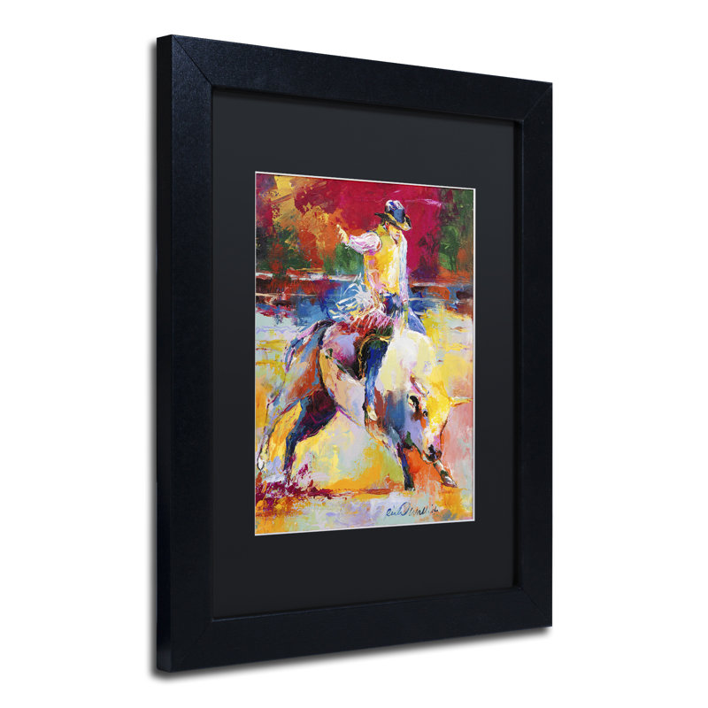 « rodeo », reproduction sur toile, H 14 po x l 11 po x P 0,5 po, Noir, Cadre noir