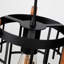 Lampe de cuisine en métal noir avec maille en métal et bois