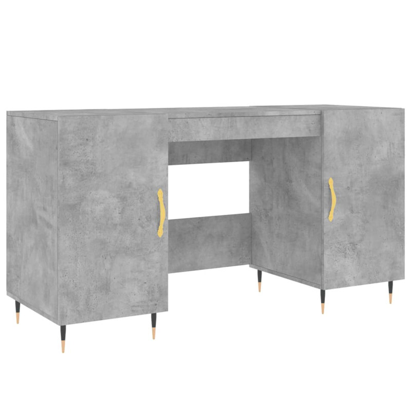 Fidler Metal Base Writing Desk, Concrete Grey/Black