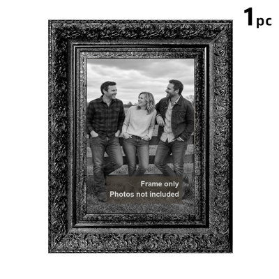 Cadre photo noir 3 pièces 5 "x 7" avec support de table et crochets muraux noirs