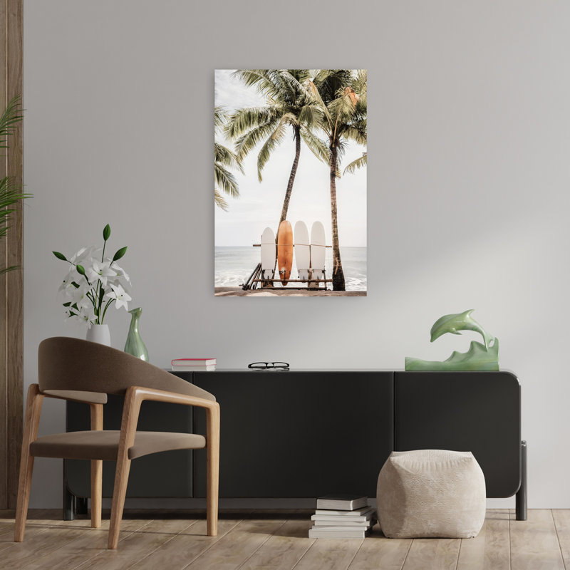 Hawaii Surfing, art mural contemporain, H 36 po x l 24 po