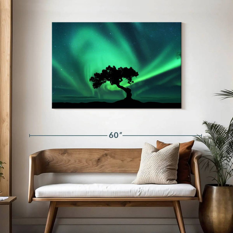 Silhouette d'arbre Alvord Northern Lights, H 30 po x l 45 po
