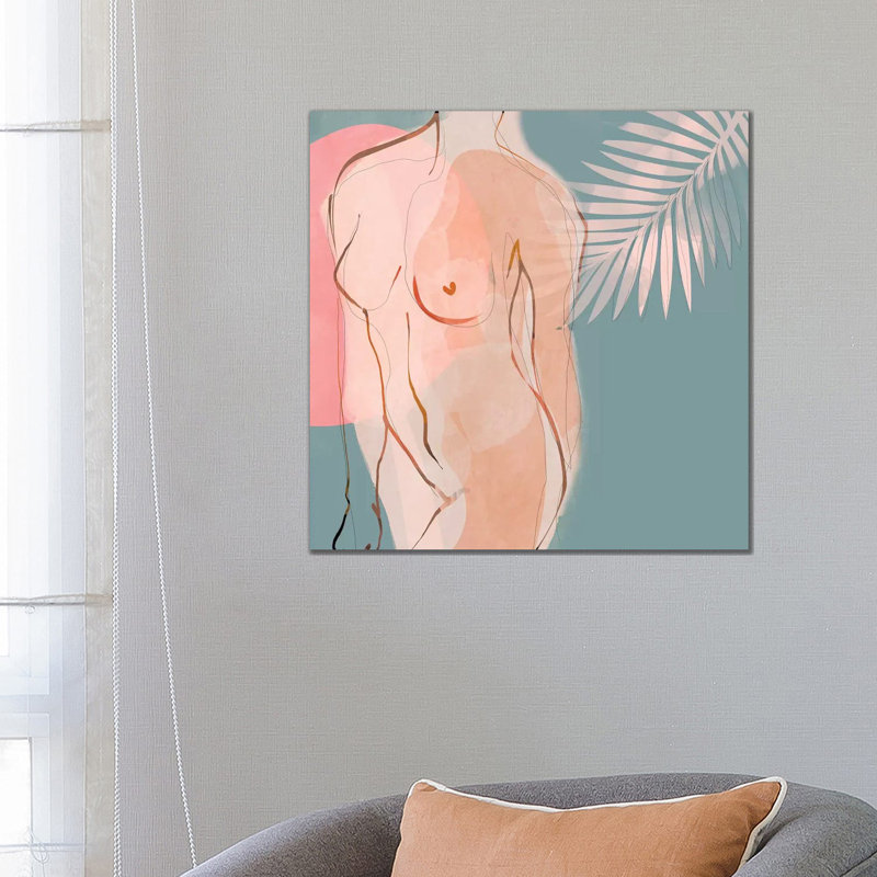 «Nude Minimal» par Ana Rut Bré - impression d'art graphique, Toile tendue, Aucun mat, H 26 po x l 26 po x P 1,5 po