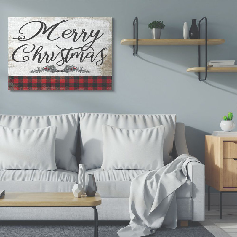 «Merry Christmas Mistletoe», reproduction d'art textuel, Toile tendue, H 36 po x l 48 po