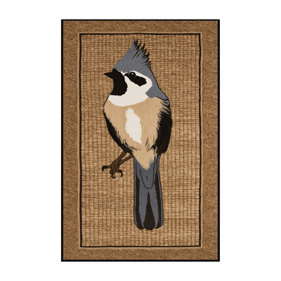 Washable Tufted Titmouse Birds Area Rug