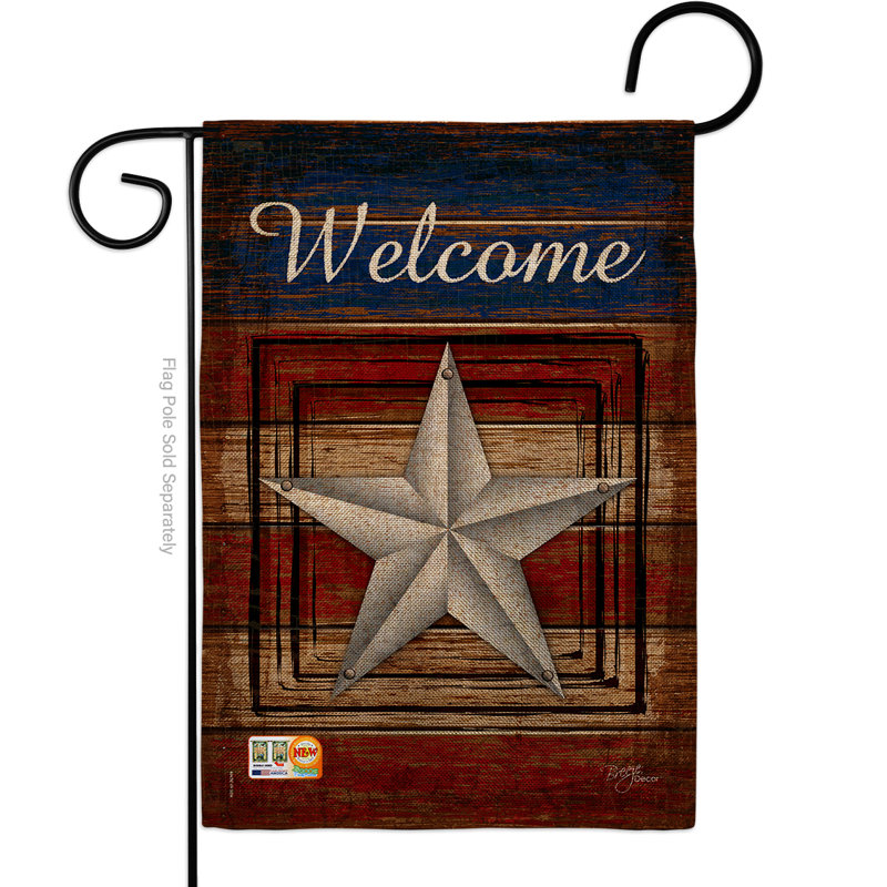 Drapeau de jardin double face à impressions patriotique americana x 18,5 po breeze décoration g161066-db welcoma en toile jute