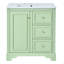 Armoire de meuble-lavabo 30 po avec lavabo en céramique, 3 tiroirs et tablettes réglables-1183860174