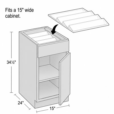 Gallery Express Spice Drawer Insert for Shallow Drawer Maple Wood