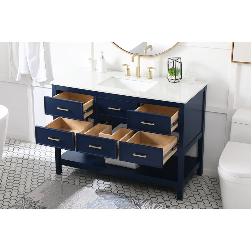Ensemble de meuble-lavabo simple 48 po Sinclaire, Bleu
