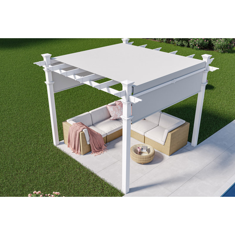 Kerrimore 120' W x 120' D Vinyl Pergola with Canopy
