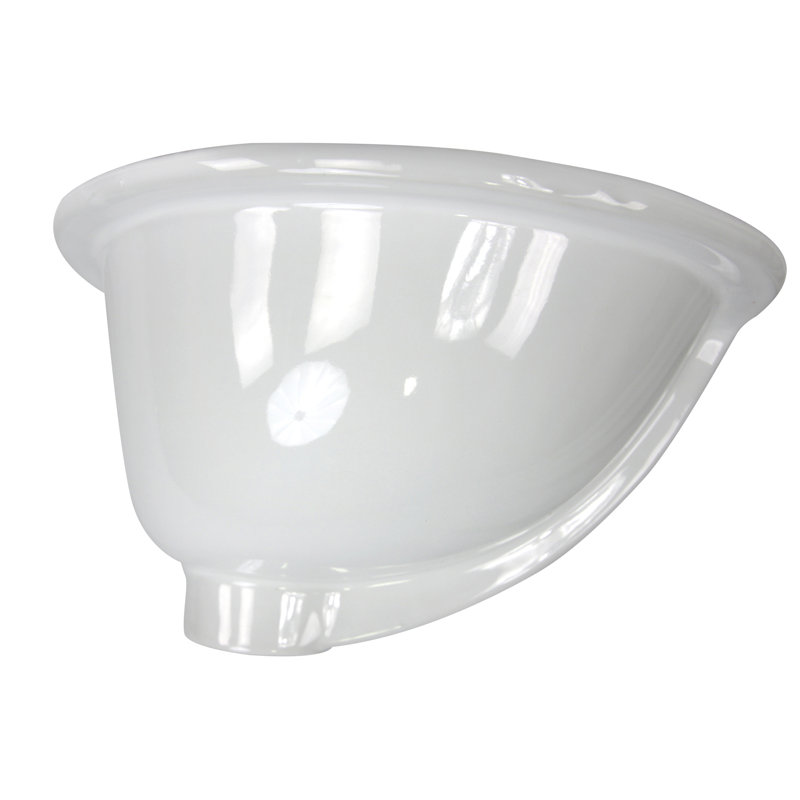 Glazed Bottom Small Undermount Ceramic Sink