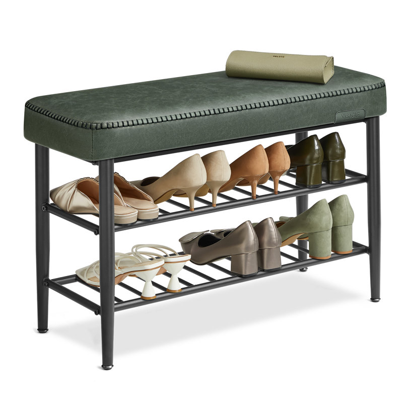 8 Pair Shoe Storage Bench, Forest Green