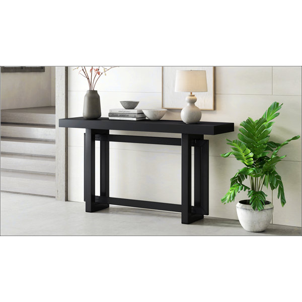 MaMa Contemporary Console Table With Wood Top, Extra Long Entryway ...