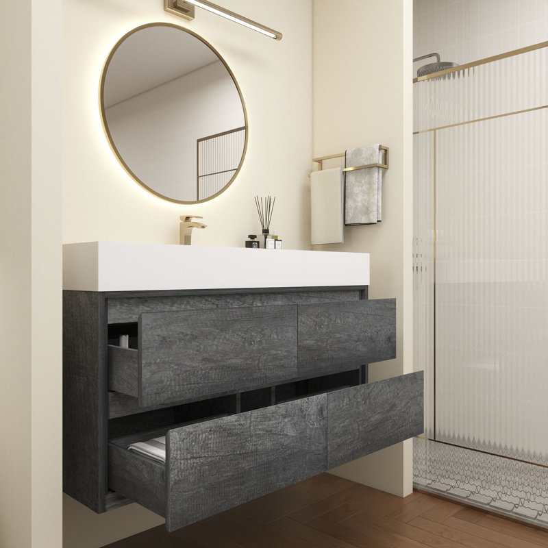 Victoria 48''Bathroom Vanity Base, Smoke Oak