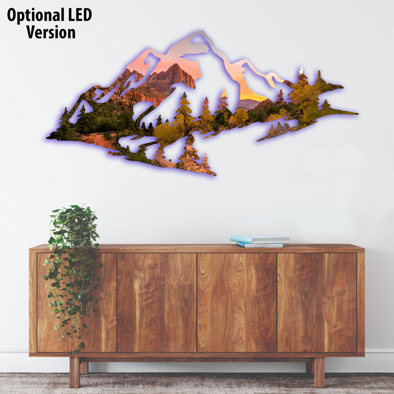 Paysage et nature, décoration murale sur composite d'aluminium - impressions de montagne, de forêt, d'océan et de coucher de soleil pittoresques - panneau de métal léger et durable - décoration de maison d'inspiration rustique moderne pour le bureau de la chambre à coucher