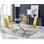 Lenworth Glass Rectangular Dining Table Set with 4 Quilted Velvet Dining Chairs-88110967-88110966