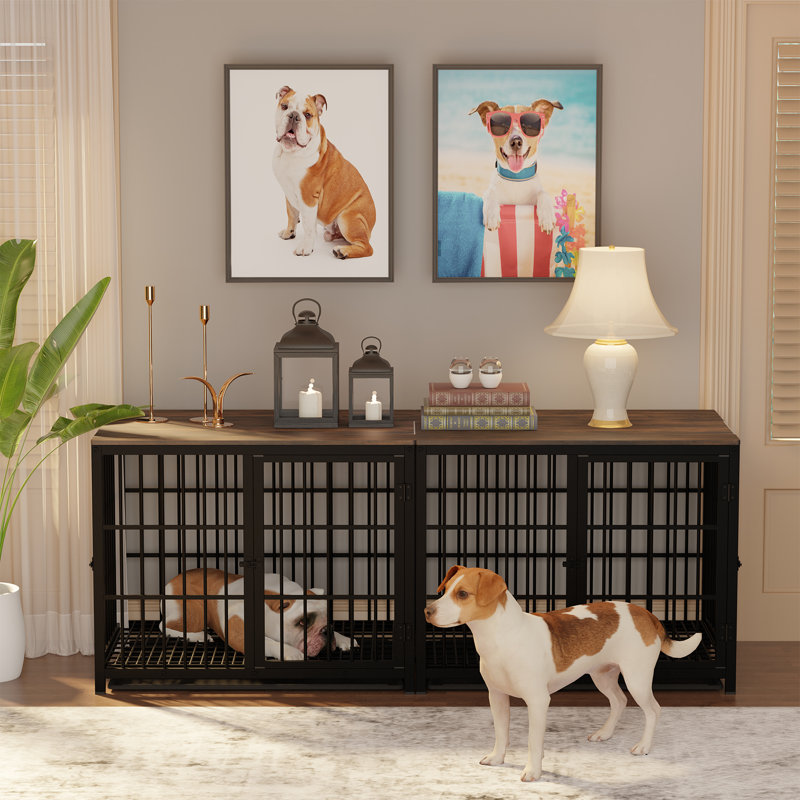 Caisse pour animal Chamiya, Noir, noir, noir, noir, Grand (H 29,3 po x l 36 po x P 25 po)