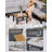 Modular Outdoor Patio Sectional Sofa Set With Coffee Table, Customizable Weather-Resistant Gray Cushion Conversation Set With Aluminum & Faux Wood Frame-1776846245-1776846246