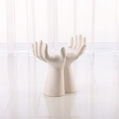 Hands Stool-Matte White by Studio A Home