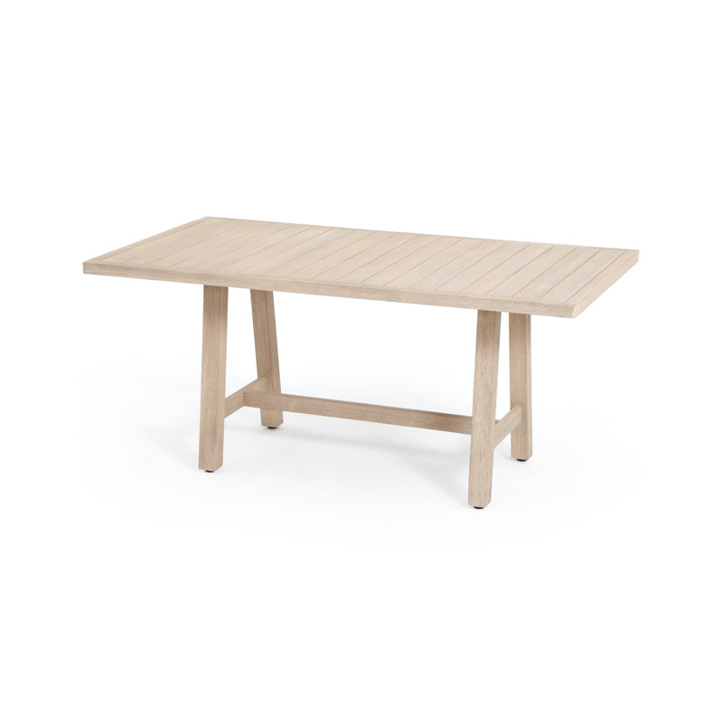Table de salle à manger de style patio en bois d'acacia de style méditerranéen, H 30 po x l 67 po x P 35 po