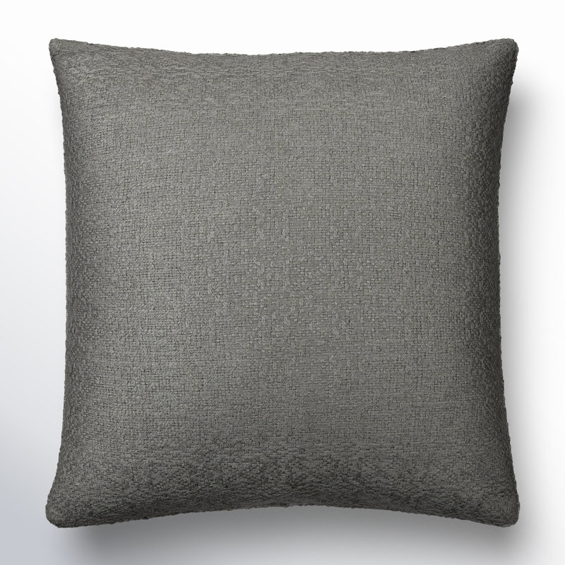 Coussin Alcona, H 18 po x l 18 po, Duvet, Gris