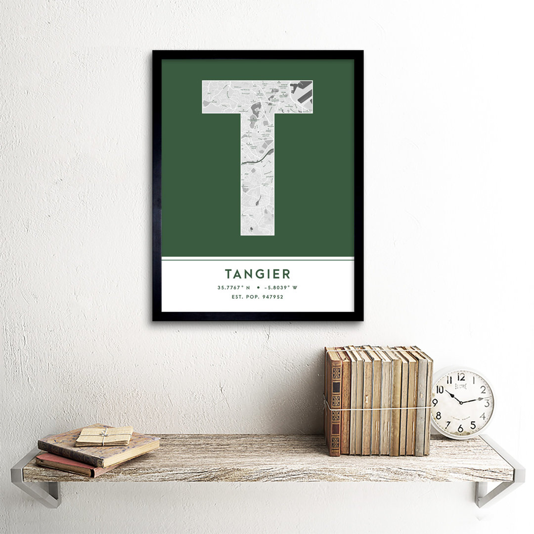 Tangier Morocco City Map - Single Picture Frame Typography