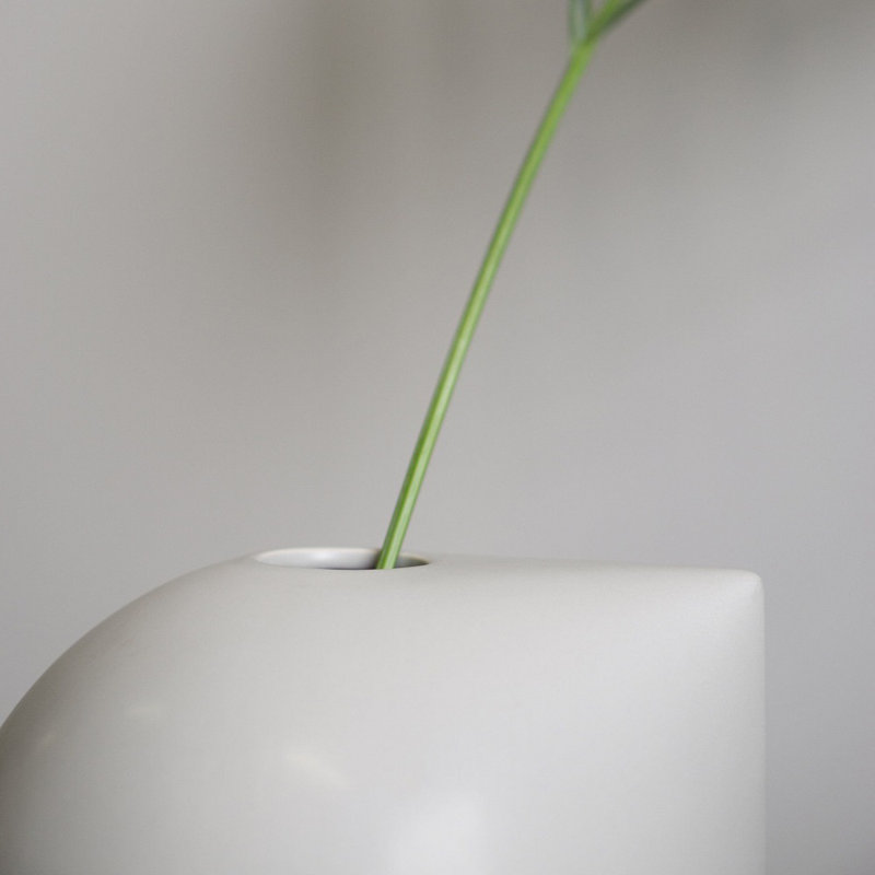 Ceramic Table Vase, Gray, 7.87" H x 7.87" W x 7.87" D