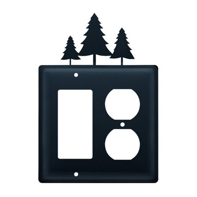 Pine Trees 2-Gang Duplex Outlet / Rocker Combination Wall Plate