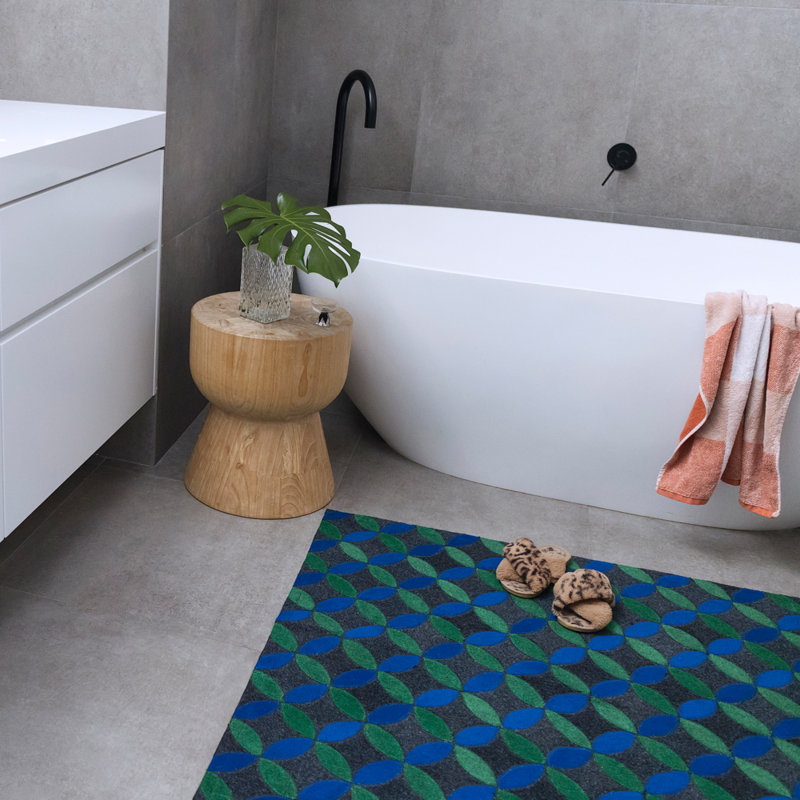 Aladdin Geometric Area Rug in Blue, Rectangle 6'7" x 9'8"